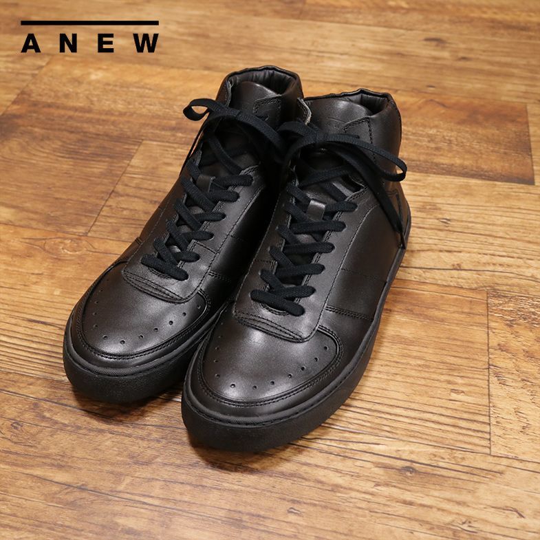 【2025，高品質】 1円/ANEW/42 27-27.5cm /レザー ハイカット スニーカー 日本製 PHILL HI ビブラムソール Vibram 牛革 アニュー /黒&times;黒ソール/j709/(27.5cm)｜売買されたオークション情報、yahooの商品情報をアーカイブ 27.5cm