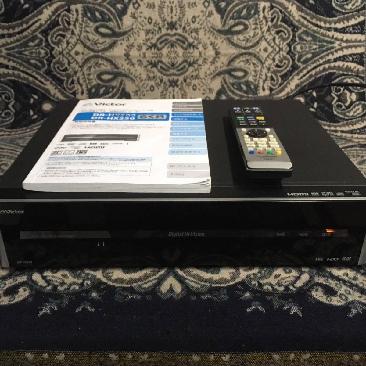 D15b84D Victor ビクター DR-HX250 リモコン B-CASカード HDD DVD VHS