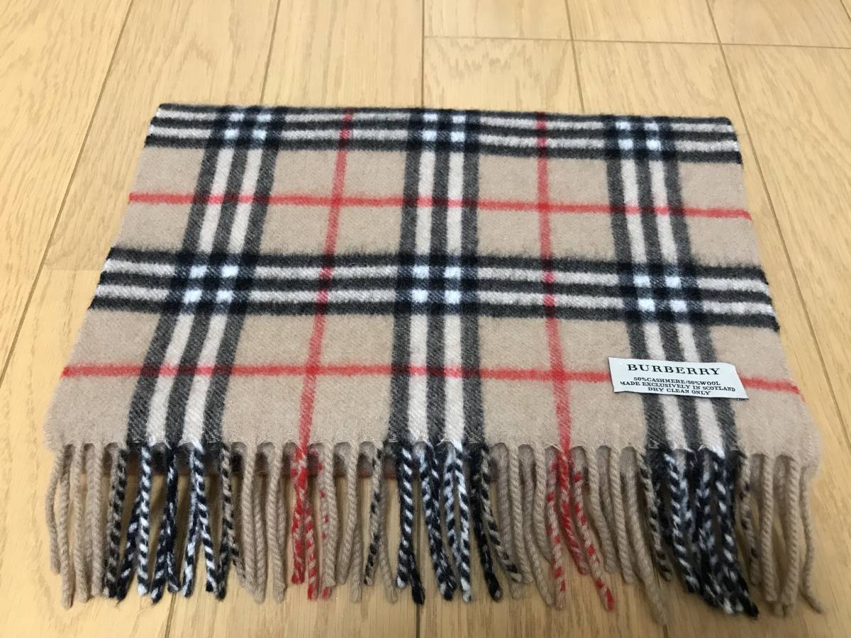 バーバリー マフラー BURBERRY カシミア50% ウール50% カシミヤ 50代の 