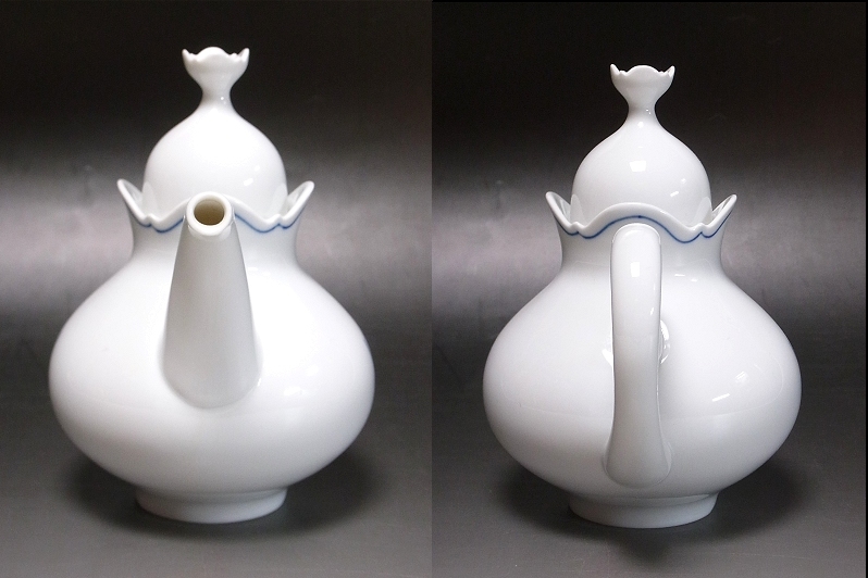 □美品 MEISSEN マイセン 双剣マーク VIP ホワイト ティーポット□シンプル
