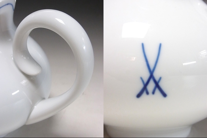 □美品 MEISSEN マイセン 双剣マーク VIP ホワイト ティーポット□シンプル