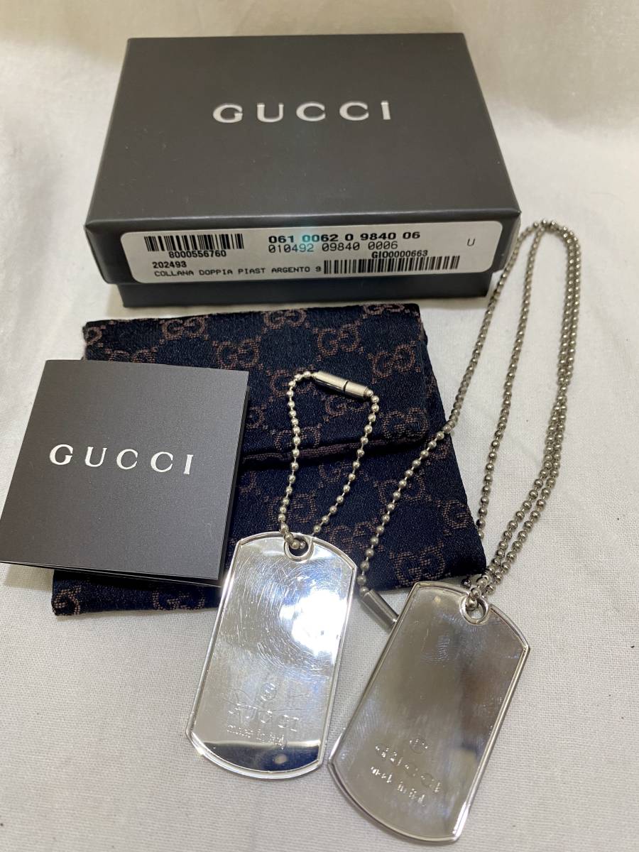 【最新作，爆買い】 グッチ GUCCI ドッグタグ ネックレス プレート ネックレス 925 シルバー 刻印確認済み(ネックレス、ペンダント、チョーカー)｜売買されたオークション情報、yahooの商品情報をアーカイブ公開 - ネックレス、ペンダント、チョーカー