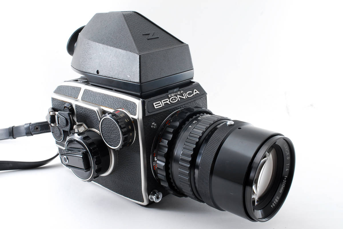 ★動作確認済★ZENZA BRONICA EC プリズムファインダー+ NIKKOR-P 200mm F4 中判フィルムカメラ ゼンザブロニカ_3