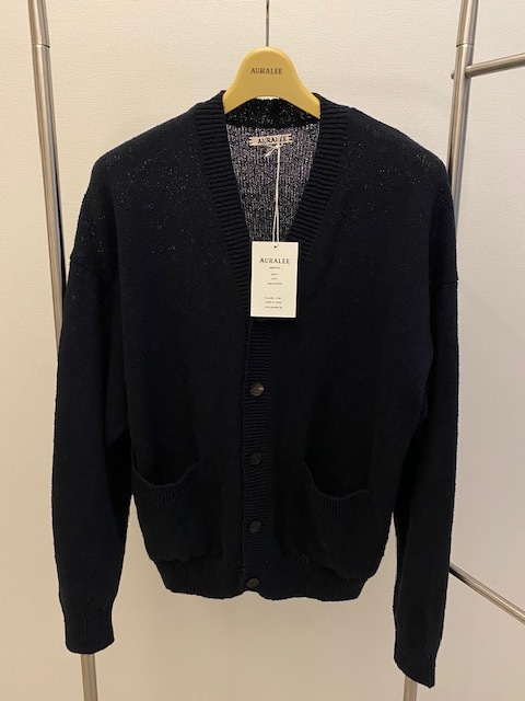 auralee オーラリー CORKSCREW YARN KNIT CARDIGAN Navy size3
