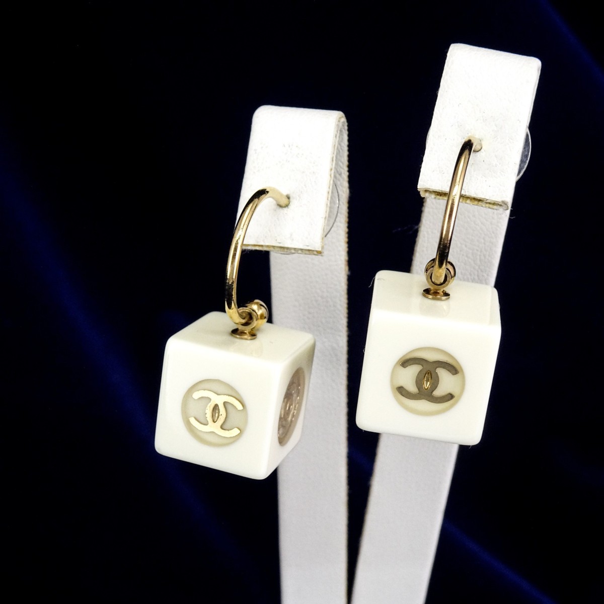 美品】【1円】シャネル CHANEL ココマーク キューブ フープ ピアス 
