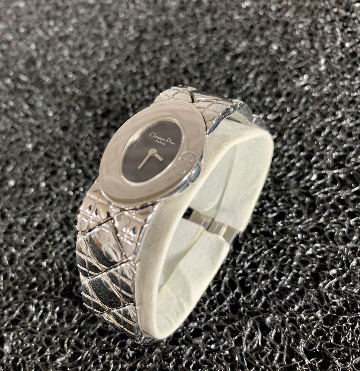 c174★1円★動作品★美品★Christian Dior クリスチャンディオール ミスディオール クォーツ時計 黒文字盤 D90-100 レディース