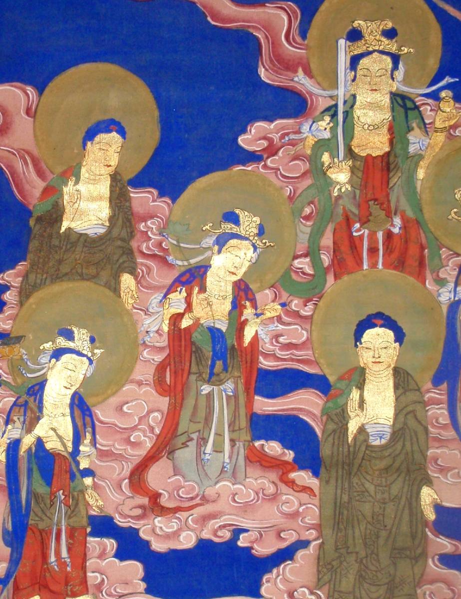 仏画 絹本 共箱 江戸 掛軸 明治 大正 御札 美術工芸 西村華峰『十三