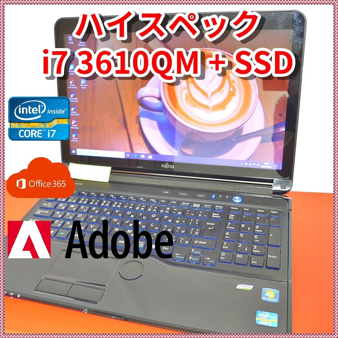 富士通ノートパソコン i7-3610qm office365認証済み