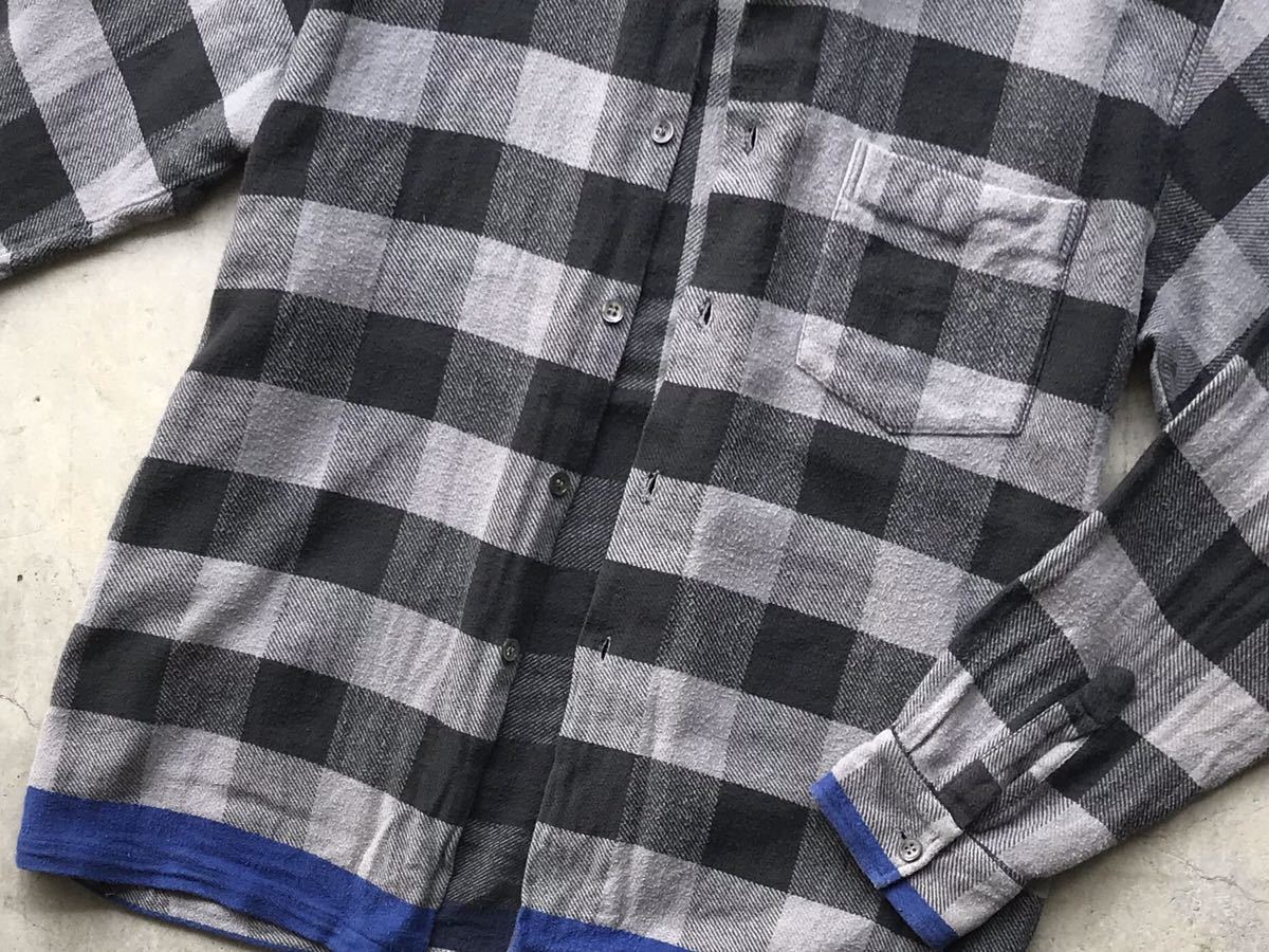 初期 90s FINESSE×GOODENOUGH オープンカラー チェック柄 ネルシャツ L