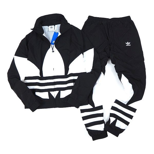  adidas originals アディダス オリジナルス 上下セット ビッグトレフォイル ジャケット パンツ セットアップ M ブラック I163(アディダス)｜売買されたオークション情報、yahooの商品情報をアーカ ナイロン