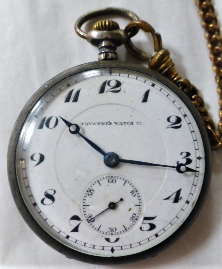 アンティーク懐中時計 / 刻印左書き ★ TAVANNES WATCH Co. / タバン ★ スモールセコンド ★ メンテナンス / 動作確認済