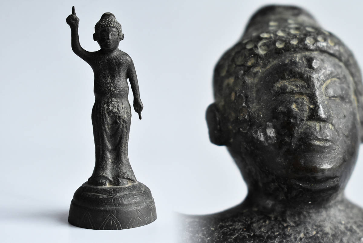 時代物 仏像 仏教美術 銅鍍金 銅製 竹河中国古美術 時代 観音菩薩 金銅