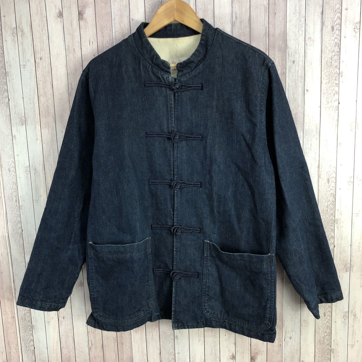 ビームス BEAMS デニム チャイナ ジャケット M インディゴ ブルー 