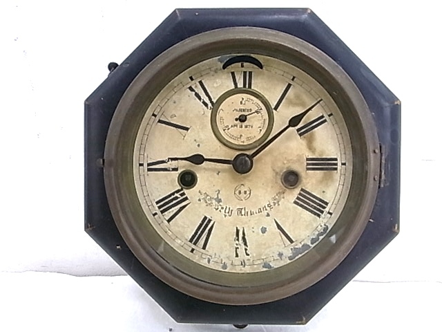e4603　掛け時計　8角時計　壁時計　レトロ　ジャンク品