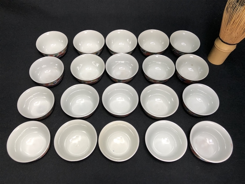 新作入荷，大人気 245【我楽多】 時代物 九谷焼 酒器 盃 20客 色絵 龍