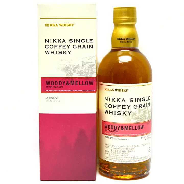 【HOT，高品質】 ニッカウイスキー シングルカフェグレーン ウッディ＆メロウ 500ml 化粧箱付き 蒸溜所限定