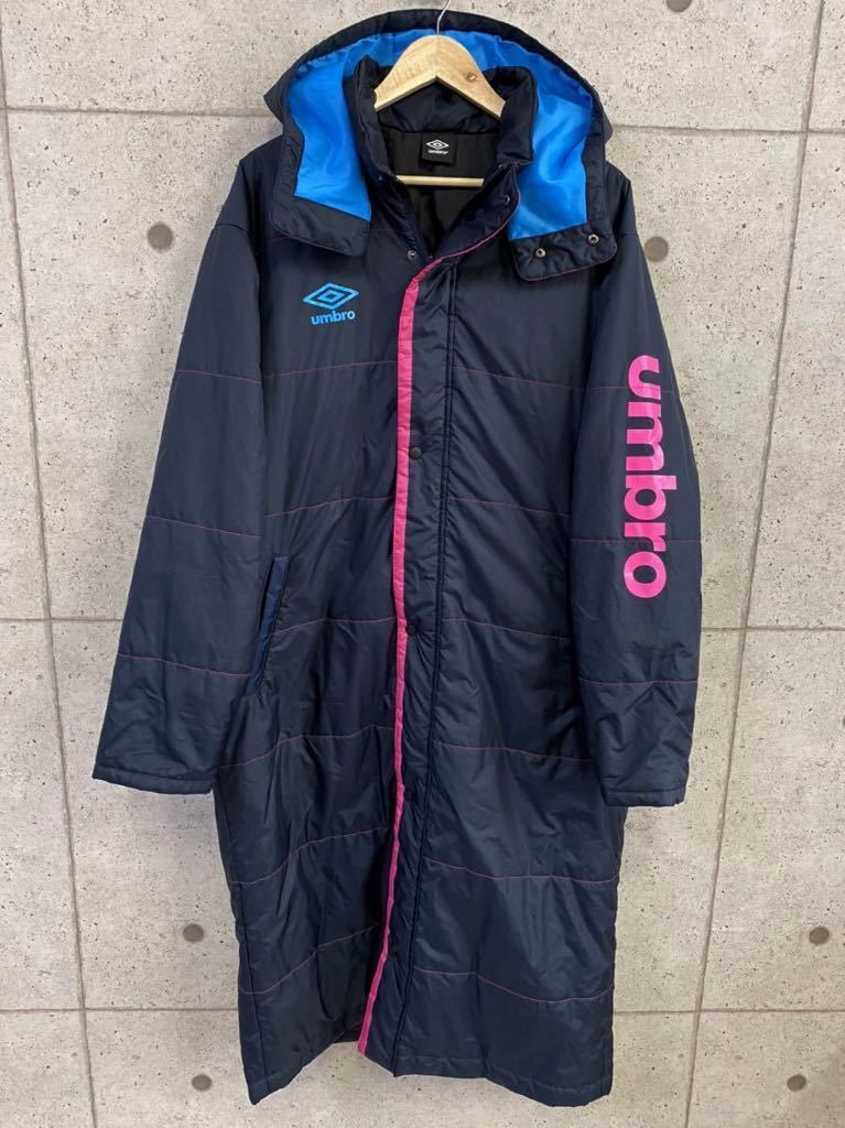  冬場に UMBRO アンブロ ロング ベンチコート 中綿 ネイビー XOサイズ 状態良好 サッカー フットサル フード取り外し可能(コート)｜売買されたオークション情報、yahooの商品情報をアーカイブ公 コート