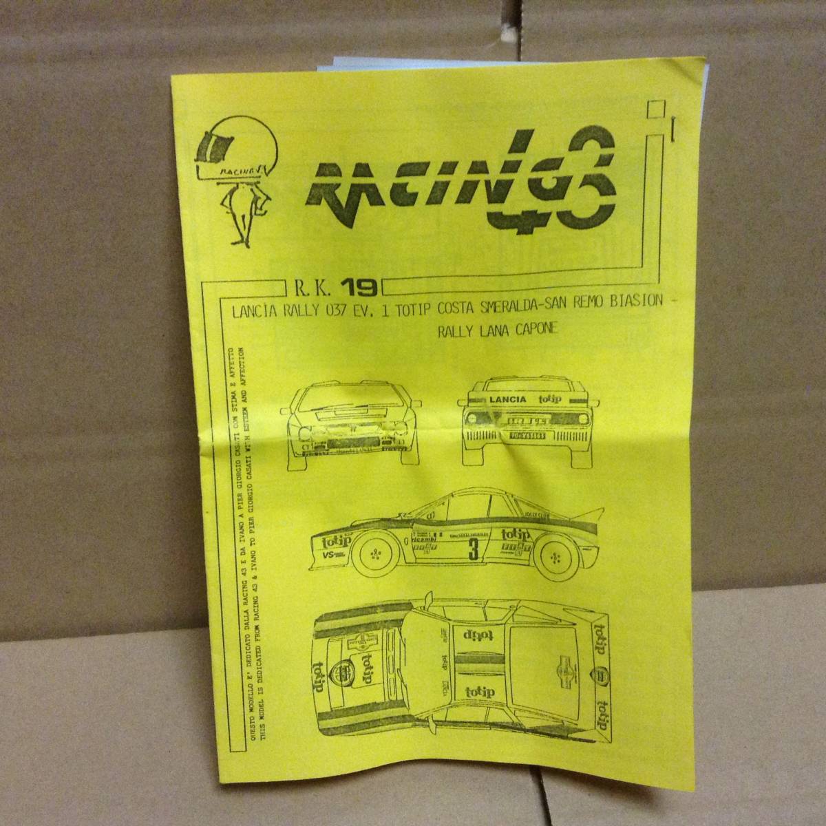 中古】RACING43 1/43 LANCIA 037 EV.1 TOTIP n'3&18 1983 ランチア kit