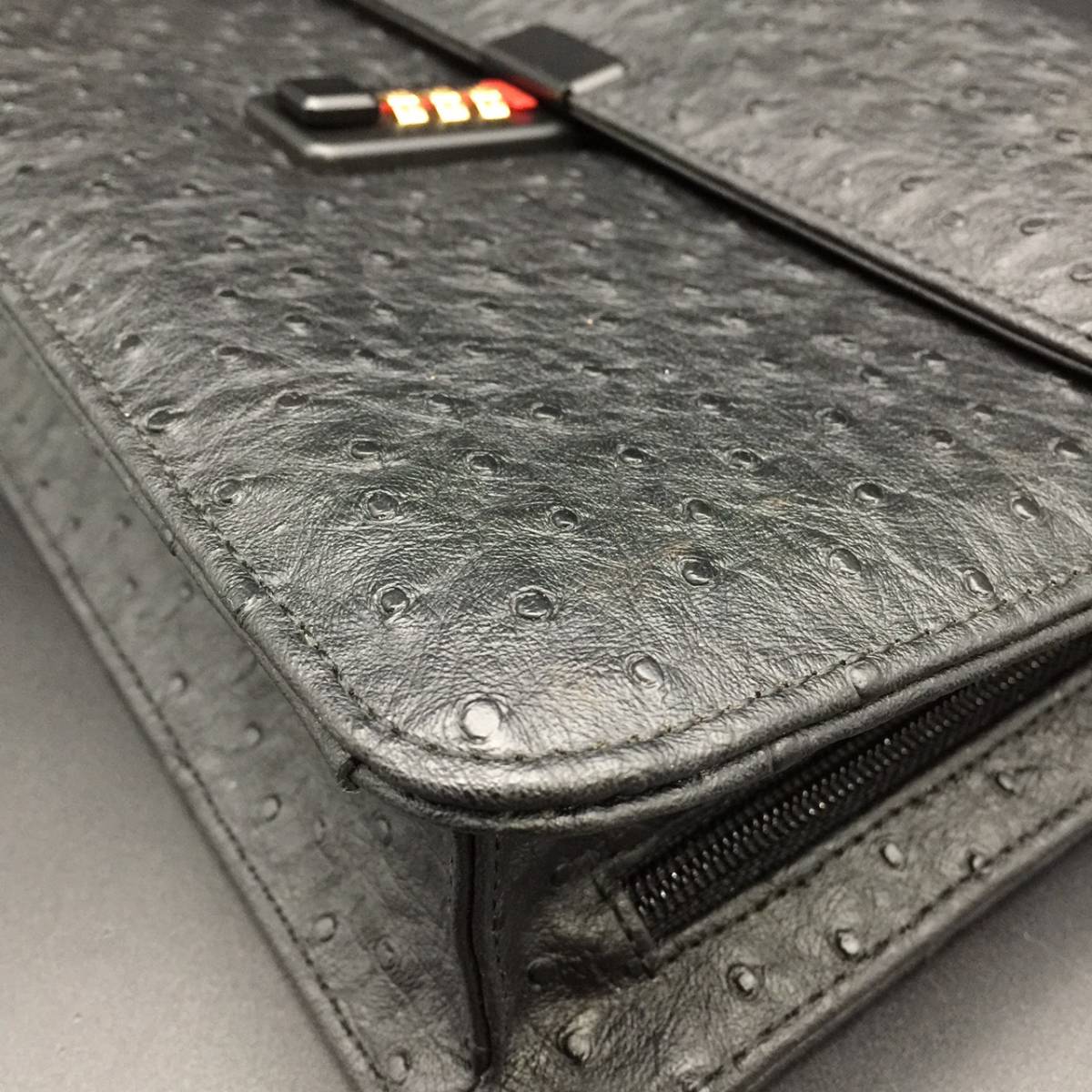 SD1017-110-22 オーストリッチ LA BORSA OSTRICH セカンドバッグ