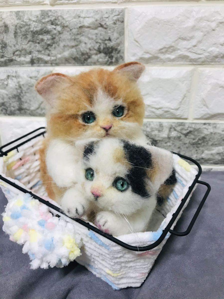 羊毛フェルト 猫 ハンドメイド ゆん 羊毛フェルト 猫 ハンドメイド ゆん 羊毛フェルトで【カラフルピーチ