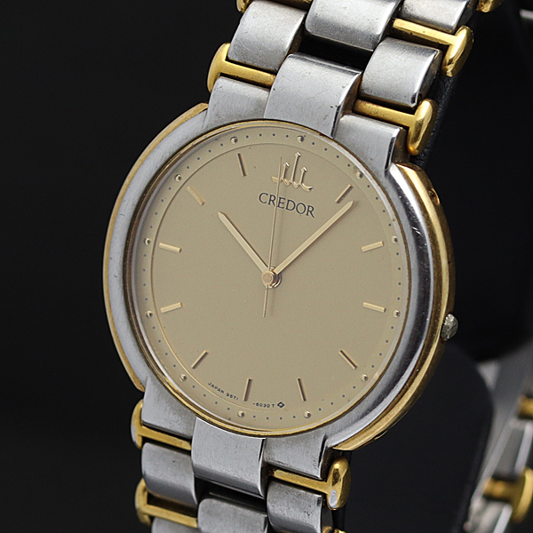 1円☆稼働品【SEIKO/セイコー】クレドール SS×18KT コンビ 9571-6040 