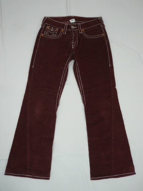 USA製 秋冬素材◇TRUE RELIGION コーデュロイ パンツ メンズ 30 33 赤