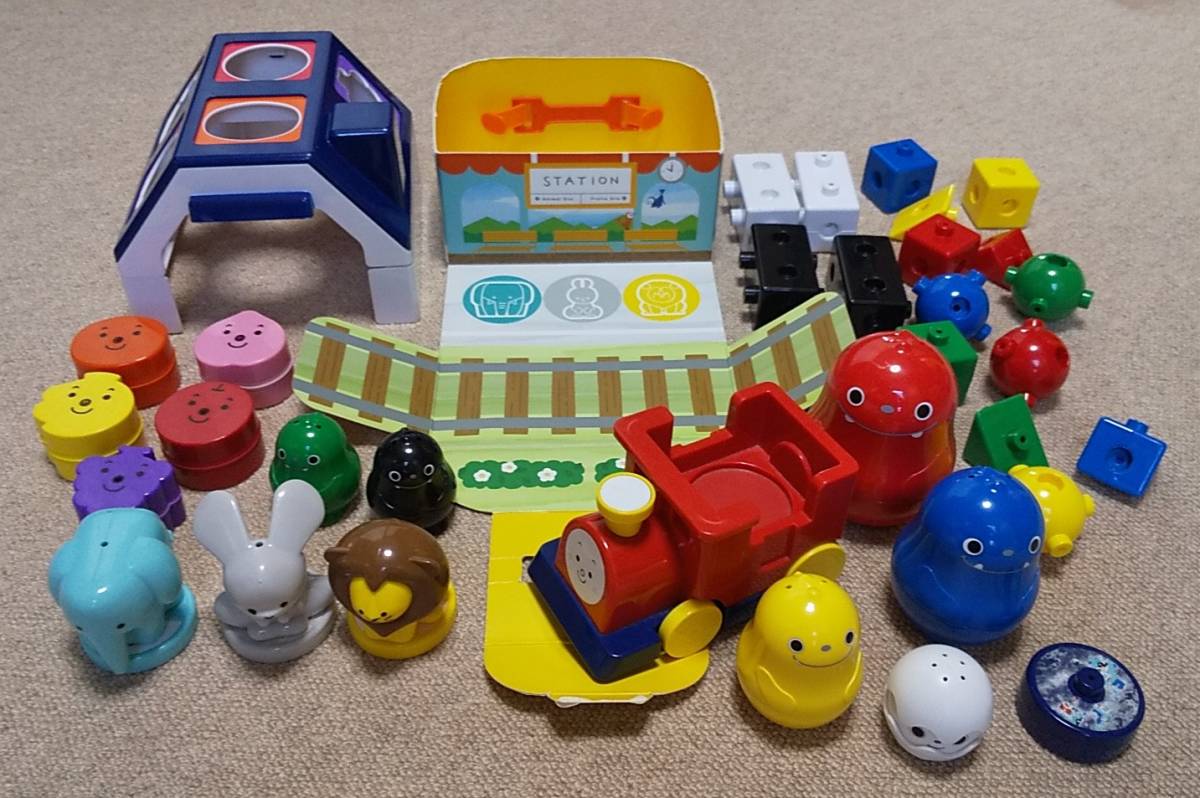 こどもちゃれんじぷち 知能玩具 しゅっぽ、かたはめハウス、いろっぴのマトリョーシカ、ブロック_1