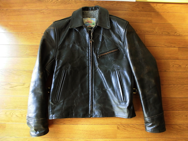 36☆エアロレザーAERO LEATHER☆馬革ハーフベルテッド黒 ホースハイド 