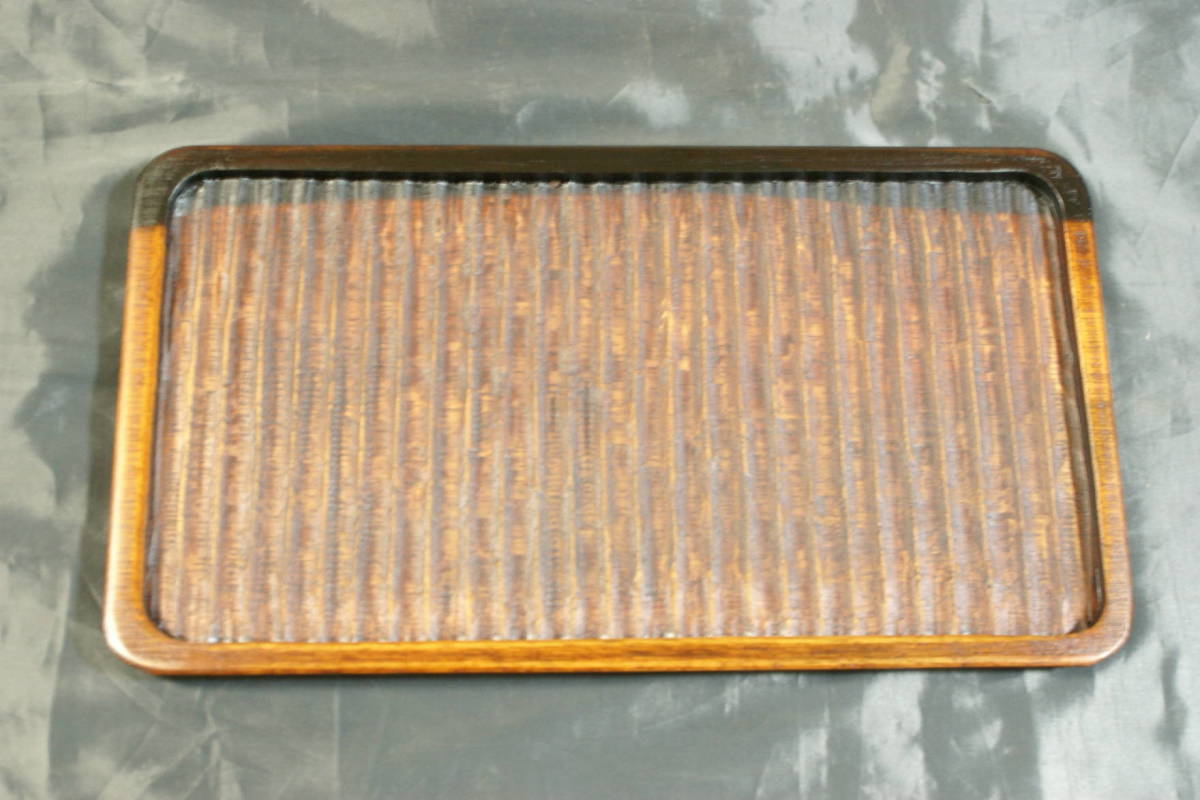 黒柿拭き漆我谷盆（くろがきふきうるしわがたぼん） 即決 黒柿拭漆