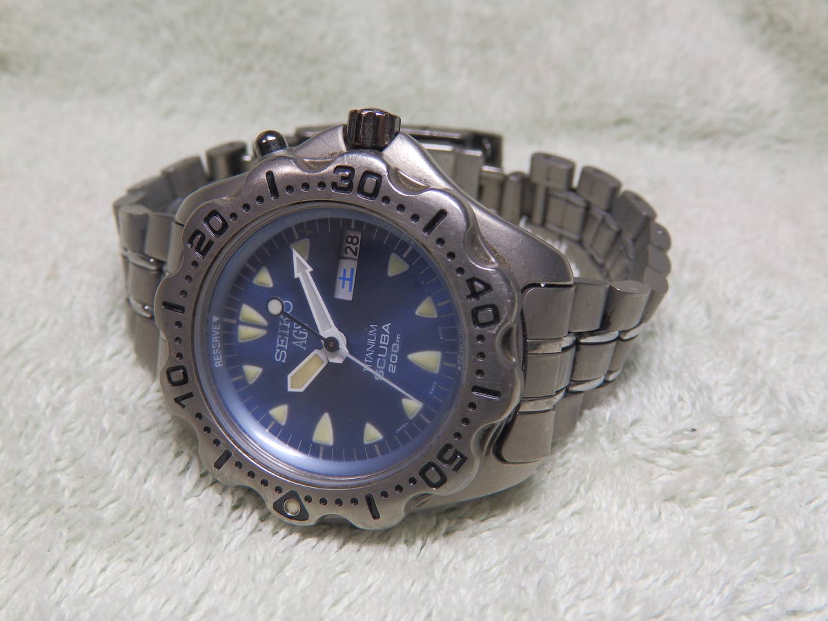 不動 時々可動 男性用 自動充電時計 直径:39mm 竜頭除く SEIKO AGS TITANIUM 5M23-6B40(その他)｜売買された ...