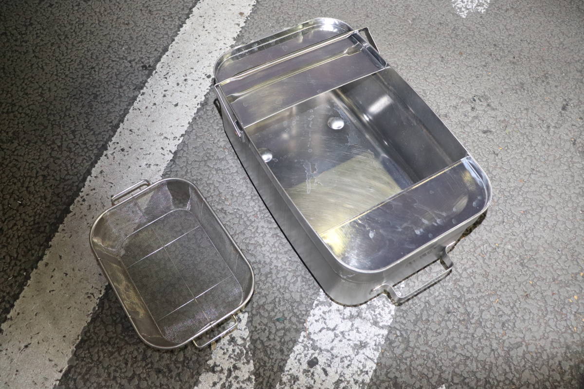 フライヤー用 油受け 油こし網付 おそらく18L用 油缶 廃油 排油 タンク 業務用 