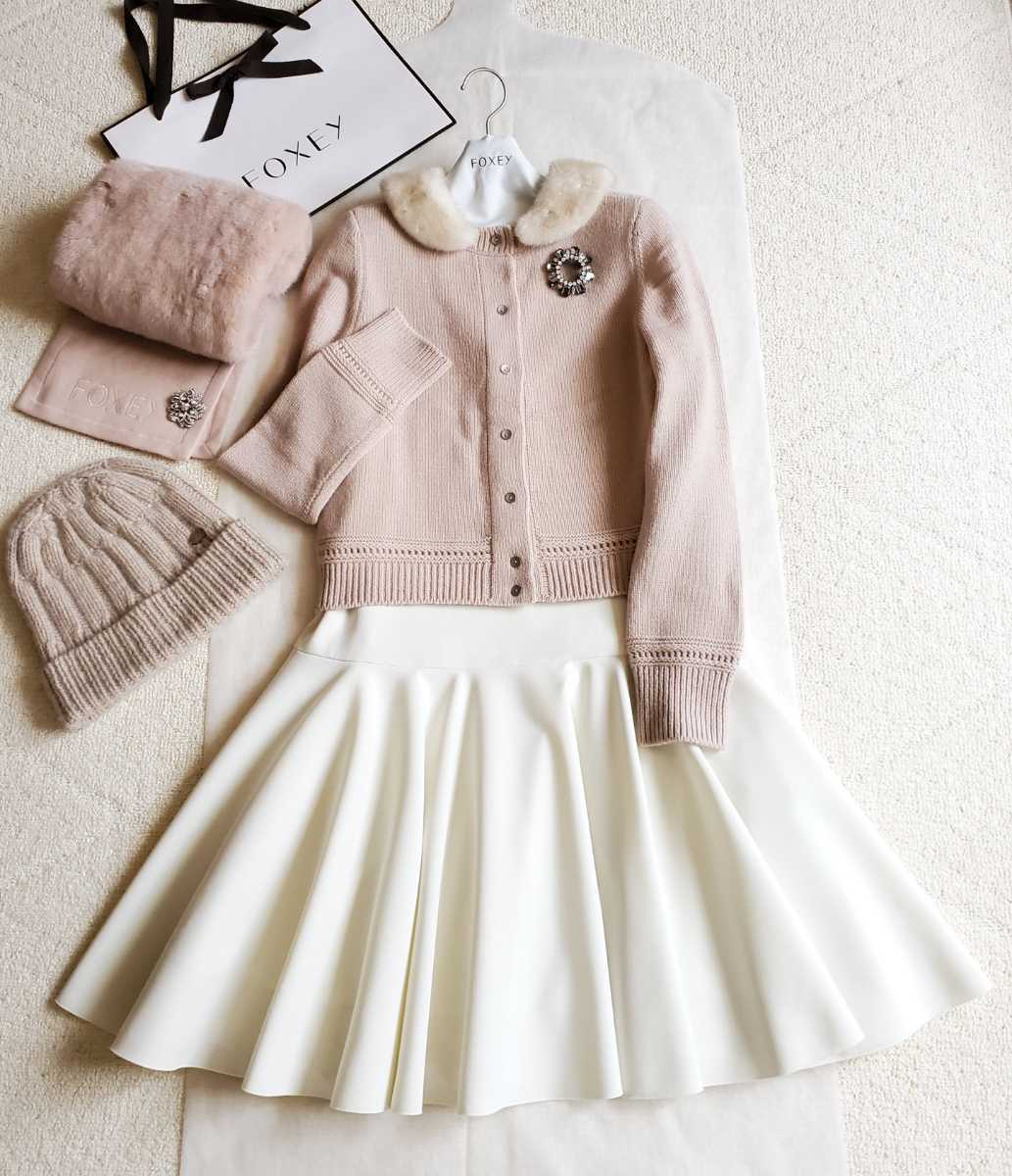 FOXEY ミンク カーディガン40 FOXEY BOUTIQUEミンク カシミヤ