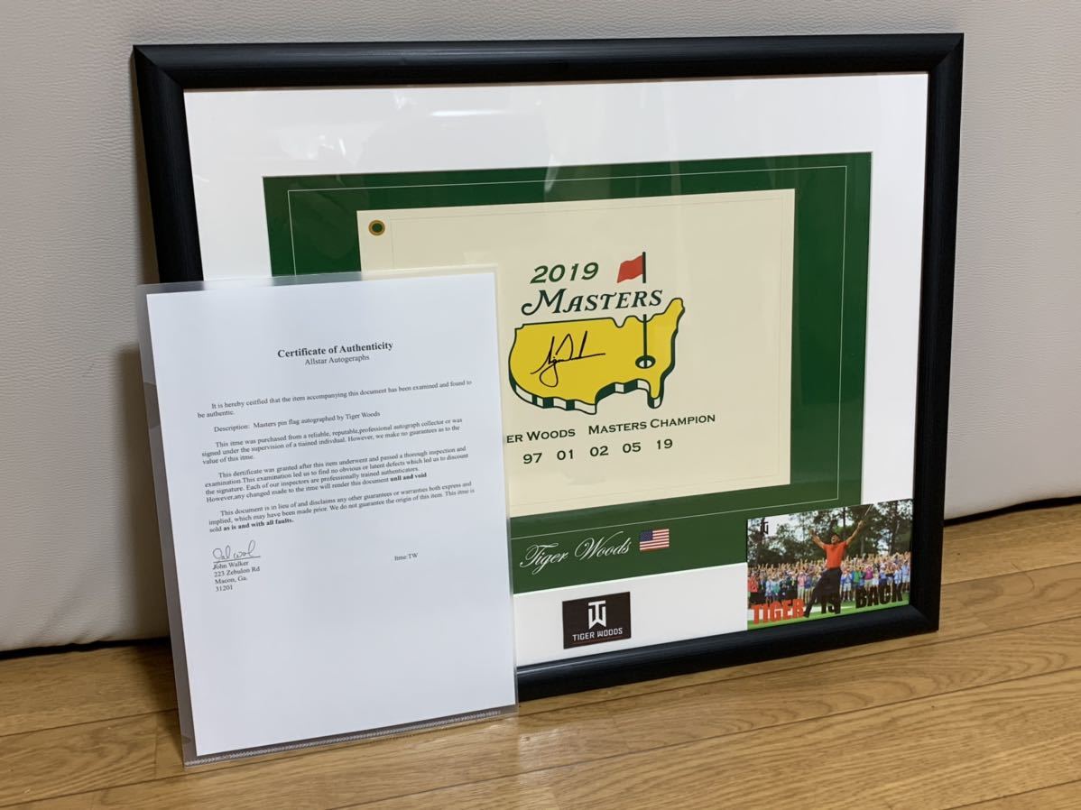 Tiger 0 タイガー・ウッズ タイガー・ウッズ直筆サイン入り2019年マスターズトーナメントピン PGAツアー Woods 2019マスターズサイン入りピンフラグ Masters 11年ぶりメジャー制覇 メモラビリア｜タイガーウッズ 米国 Signed Sports - タイガー・ウッズ直筆サイン入り2005 Win