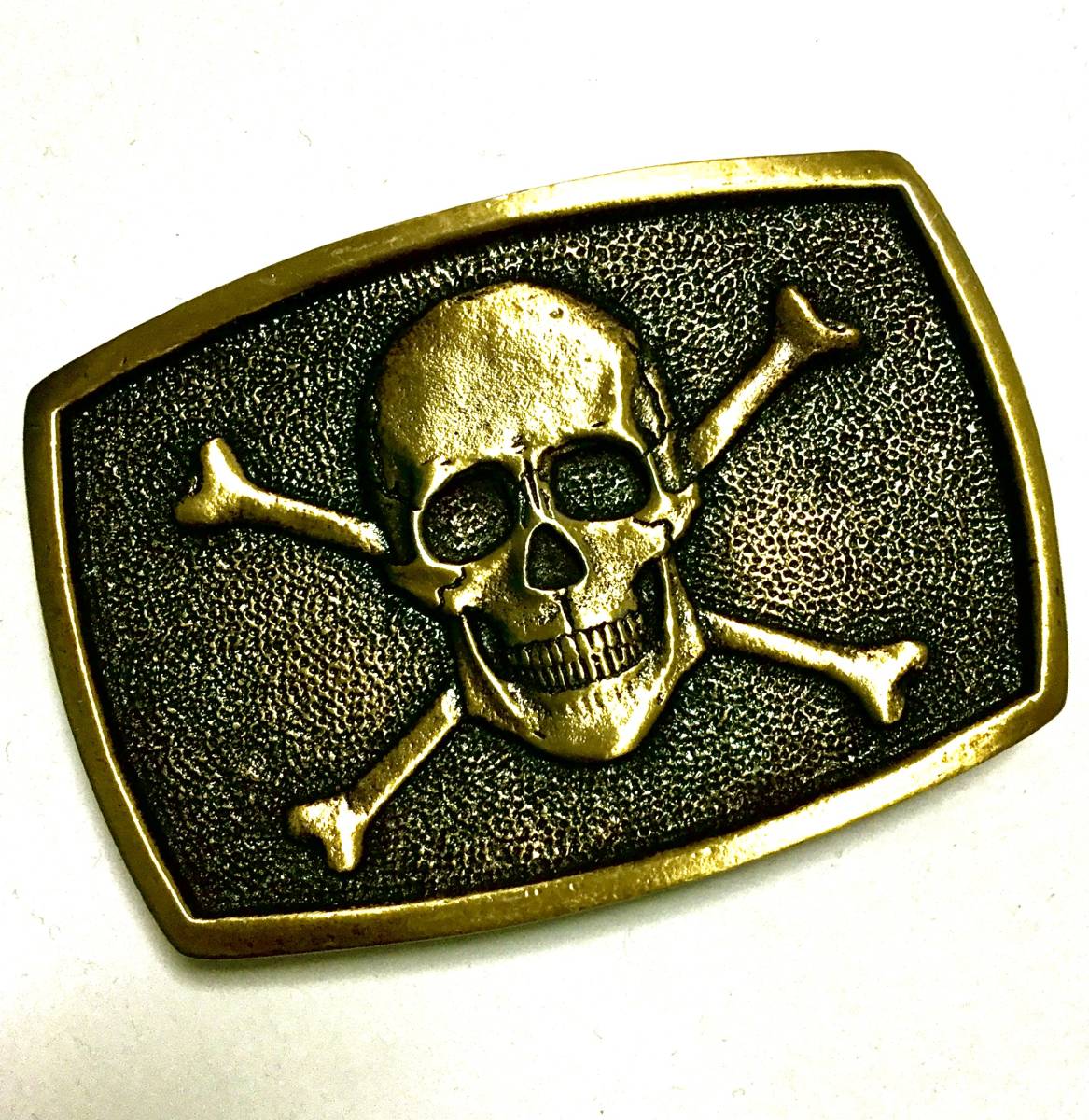 定番人気，安い デッドストック ブラス製 バックル スカル クロスボーンズ Skull & Cross Bones ヴィンテージ スタイル レザーベルト幅38mm(その他)｜売買されたオークション情報、yahooの商品情報をアーカイブ その他