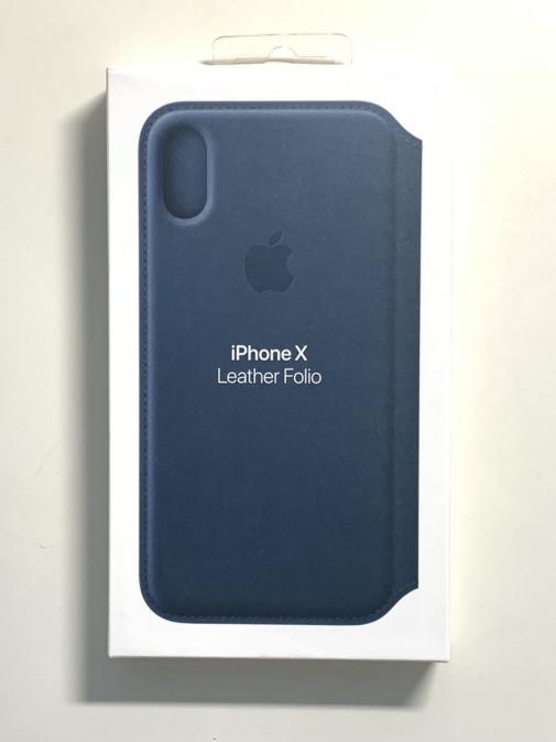 Apple - 【純正】iPhone Xケース レザーフォリオ コスモスブルー 新品】アップル純正 iPhone X / XS レザーフォリオ・コスモスブルー