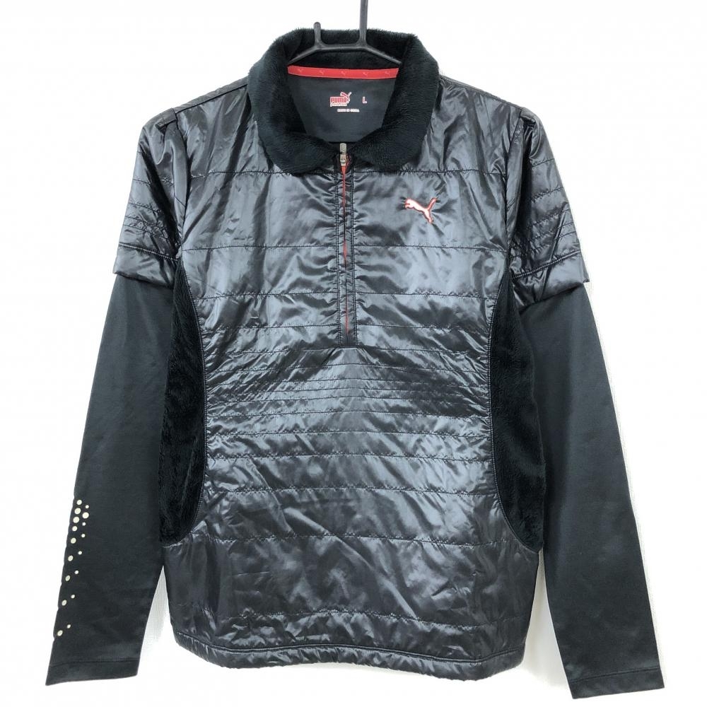 PUMA プーマ 2way異素材ブルゾン 黒&times;レッド 一部中綿 ボア 袖着脱可 ハーフジップ レディース L ゴルフウェア(ジャンパー、ジャケット)｜売買されたオークション情報、yahooの商品情報をア ジャンパー、ジャケット