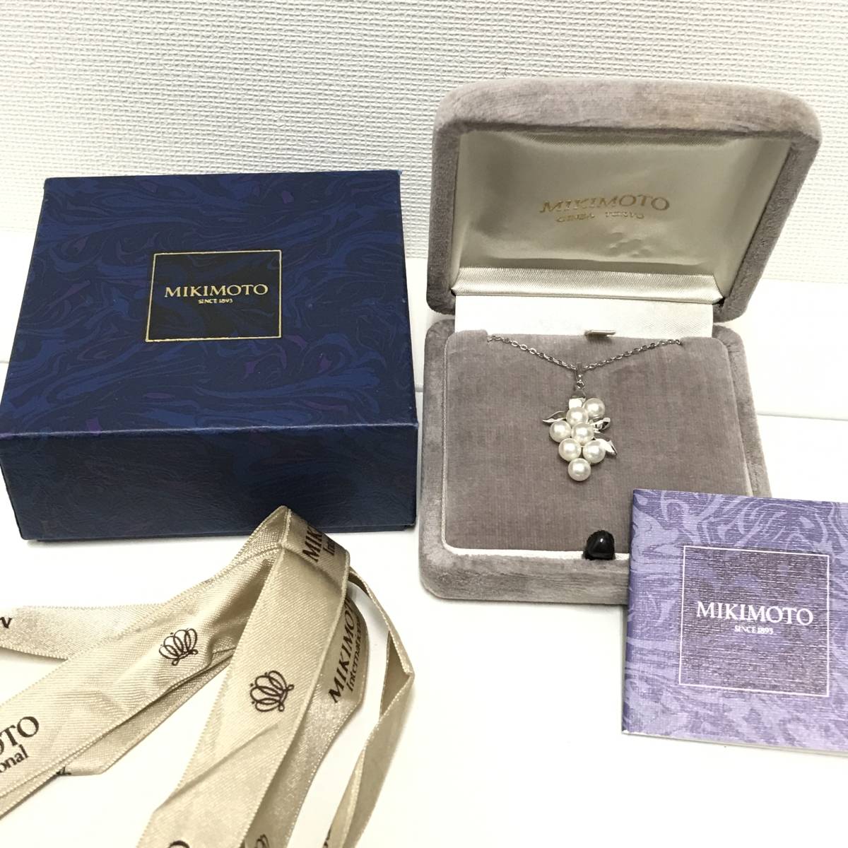 未使用！【MIKIMOTO】 ミキモト あこや真珠 ルーペ付き ネックレス 長 