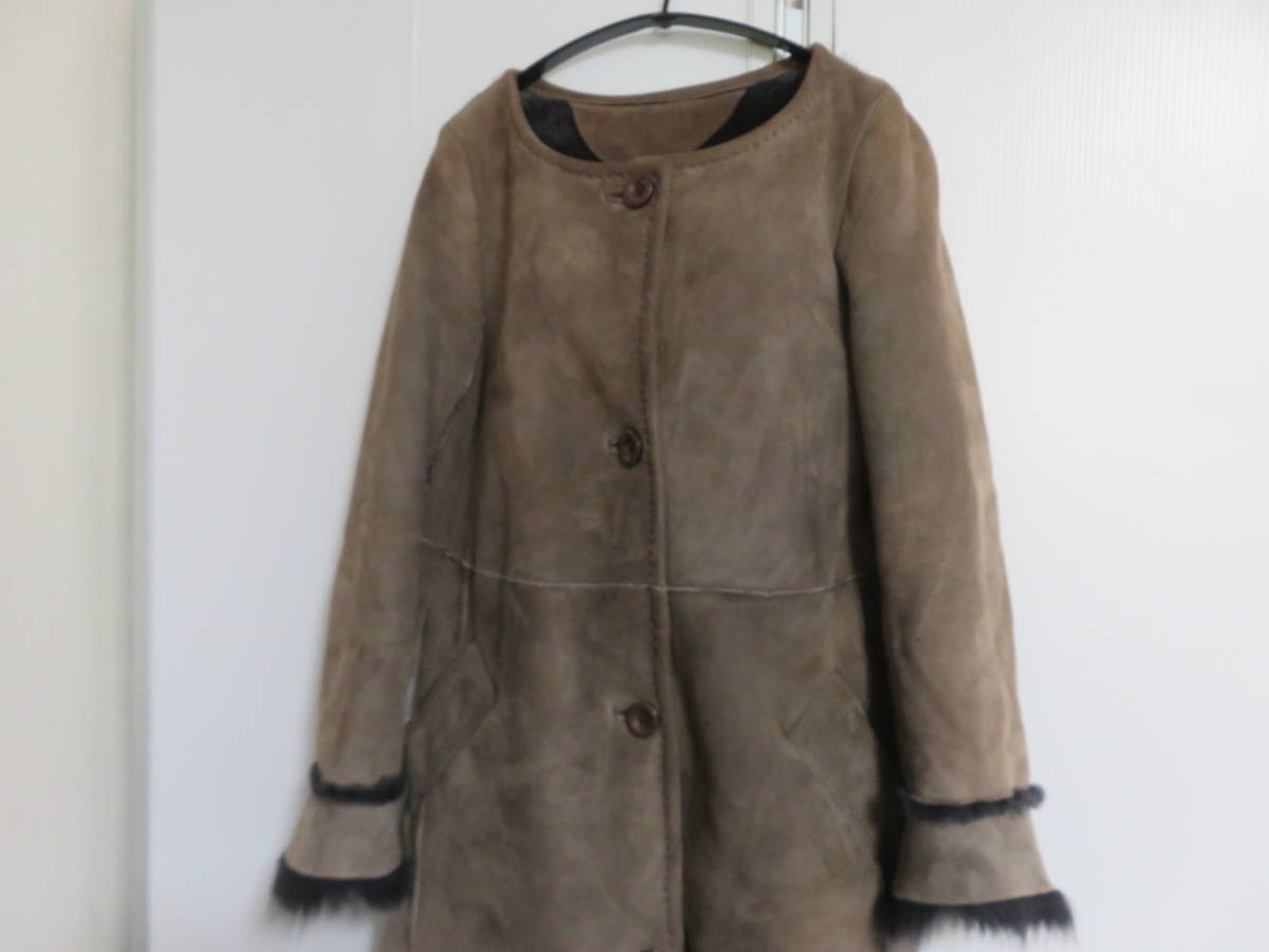 リアルムートンコート 羊革 M 本革 ファー ByBEAMSビームス*ブラウン
