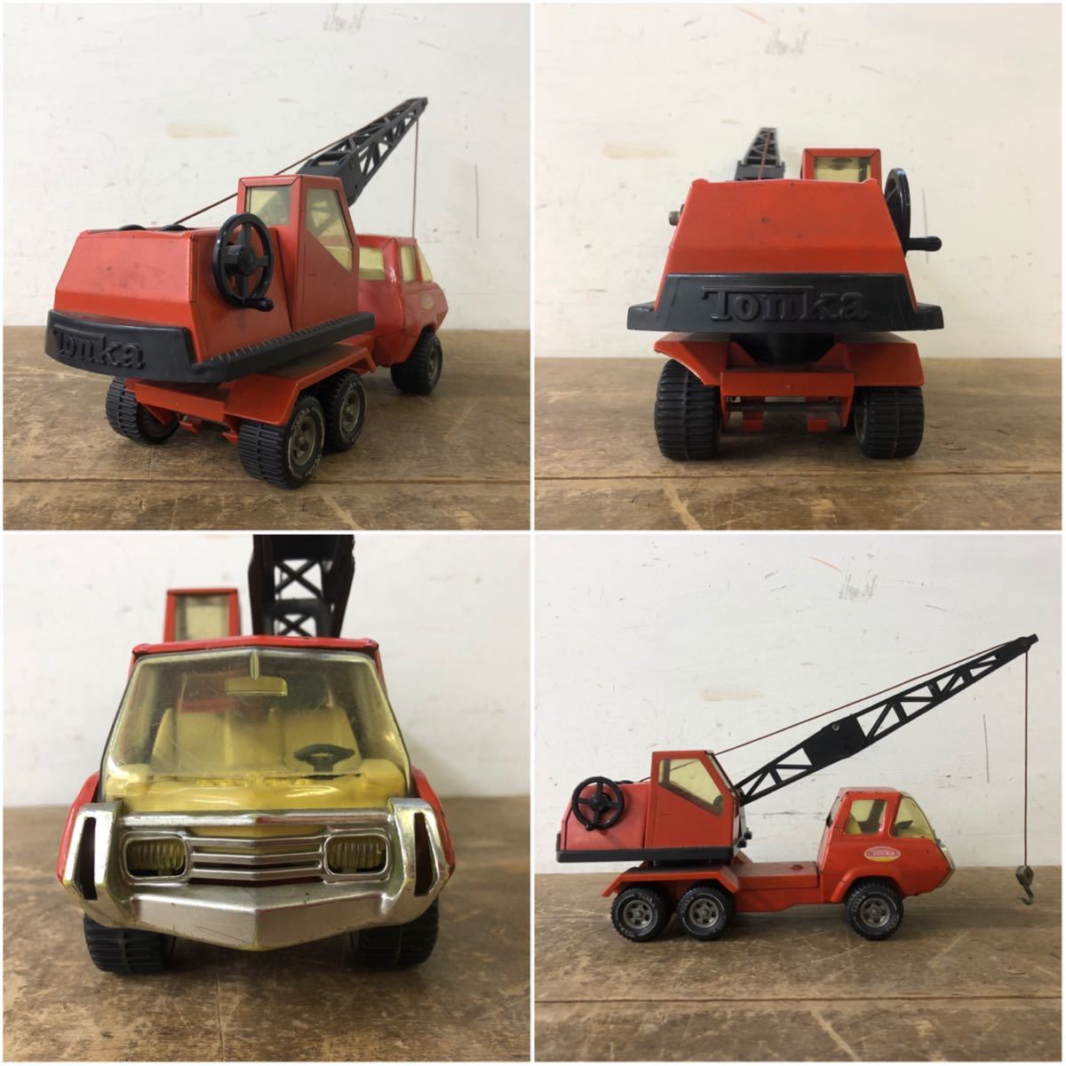 ZN】Tonka トンカ レトロ クレーン車 建築重機 おもちゃ ブリキ 玩具 
