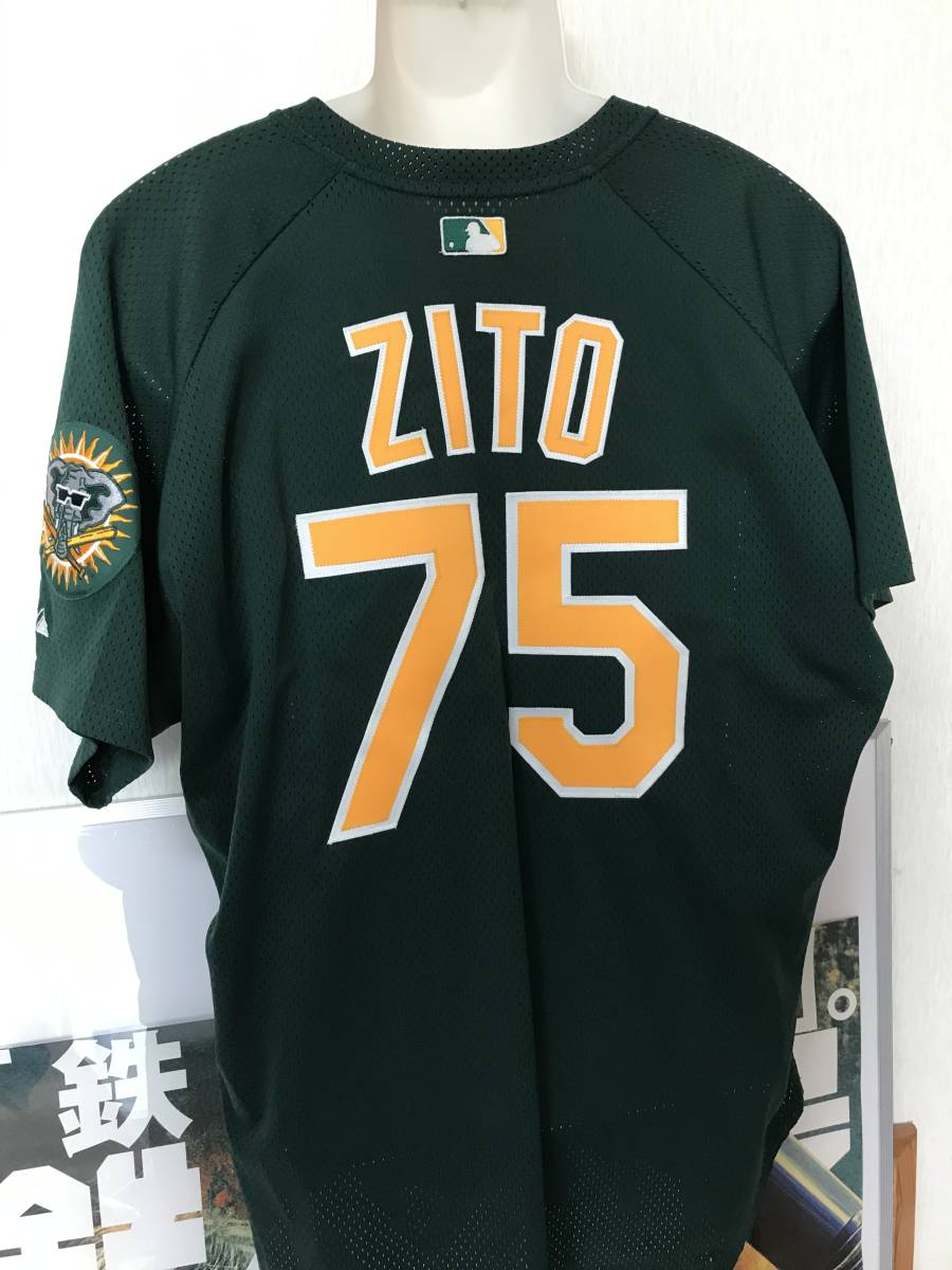 レア！ 選手仕様 MLB オークランドアスレチックス ＃７５ ZITO BPJ ユニフォーム Majestic社製