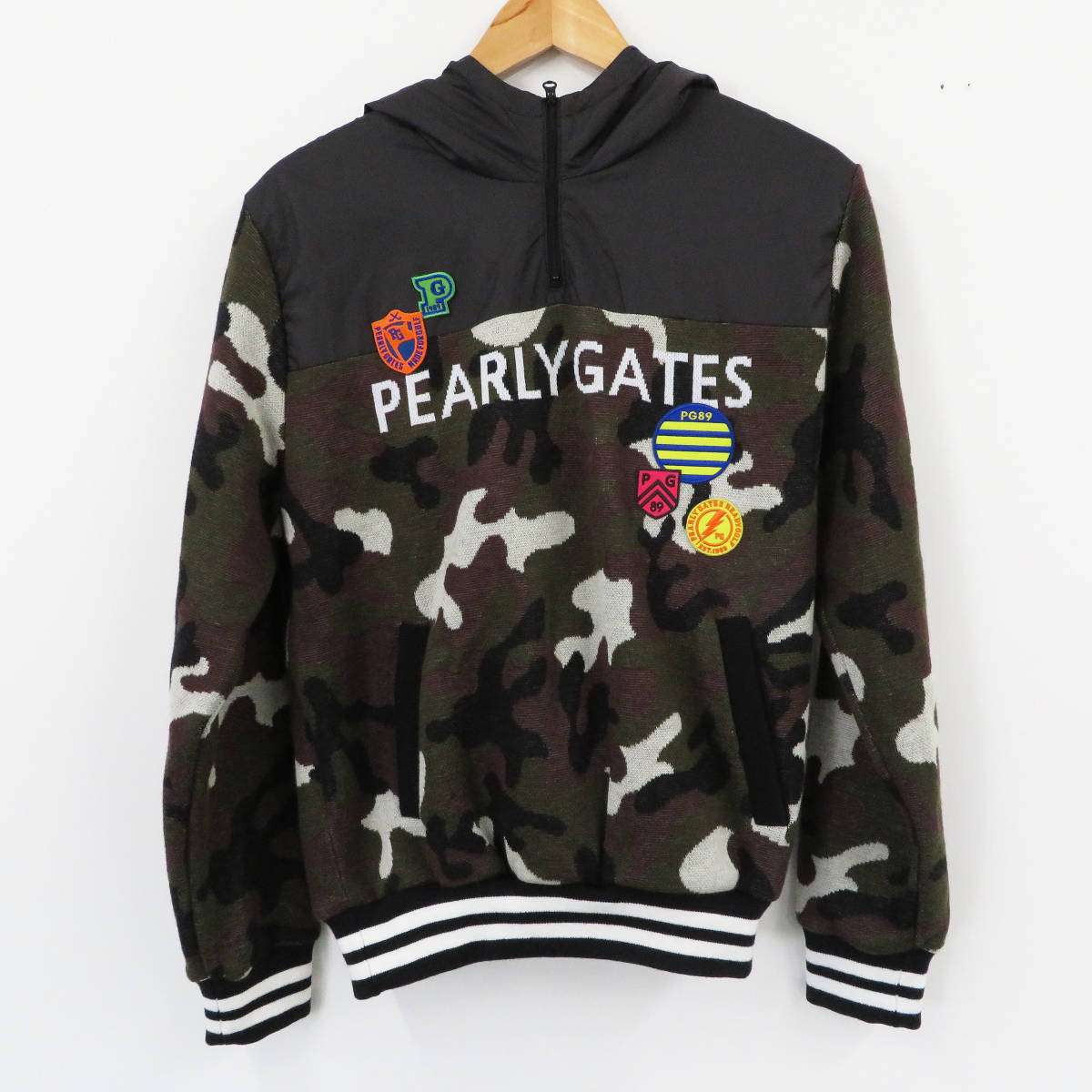 豊富な，大得価 PEARLY GATES メンズ フード付き アモーゼ カモ柄ジャカード DXセーター DiAPLEX カーキ系 ブルゾン パーリーゲイツ R0437(パーリーゲイツ)｜売買されたオークション情報、yahooの商品情報をアーカイ ジャンパー、ジャケット