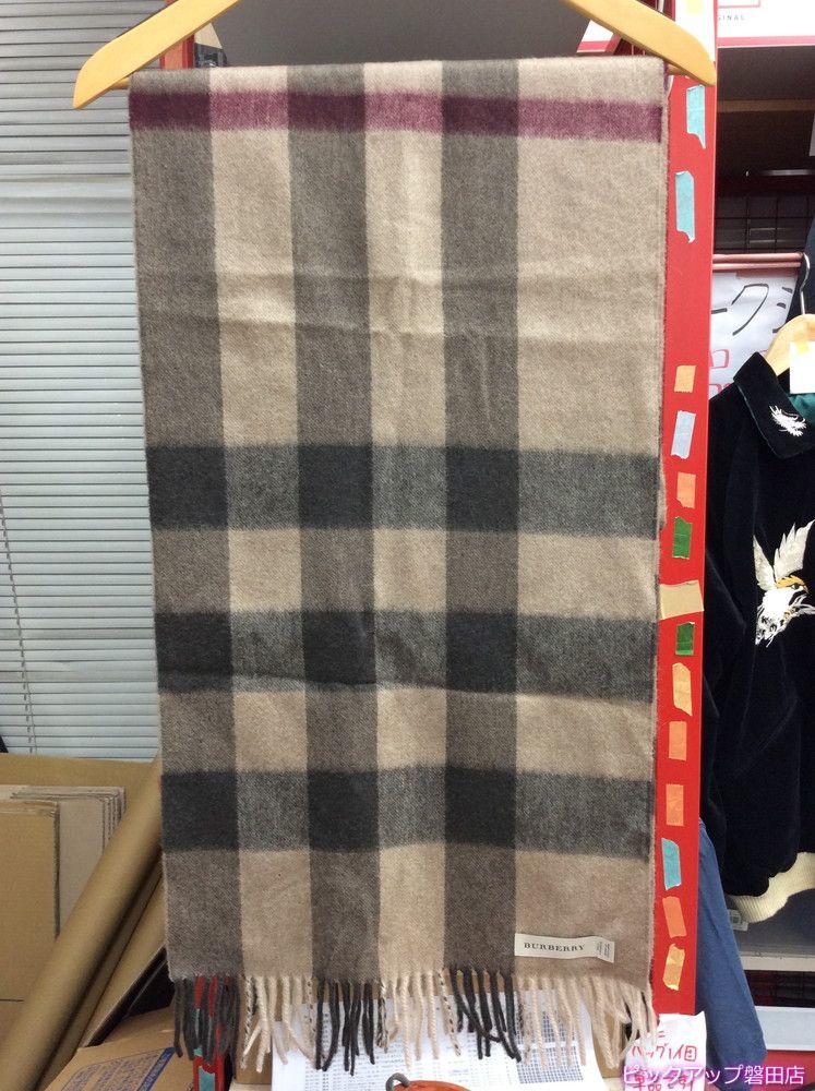 マフラー バーバリー BURBERRY 100% キャップ LONDON カシミヤ100