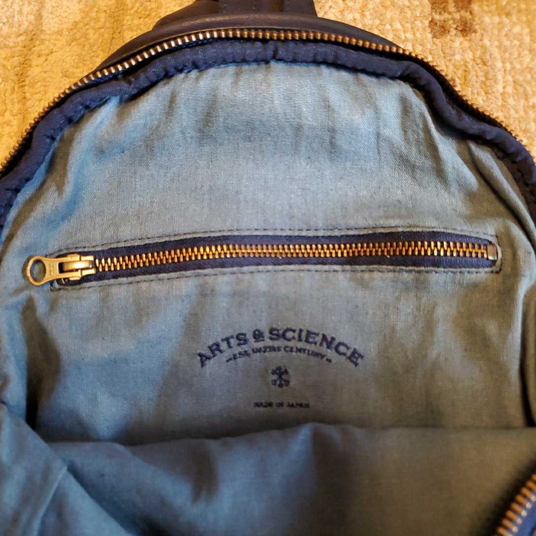 ARTS&SCIENCE アーツアンドサイエンス　ネイビー　リュック ARTS&SCIENCEアーツ&サイエンス☆バックパック☆リュック☆ネイビー