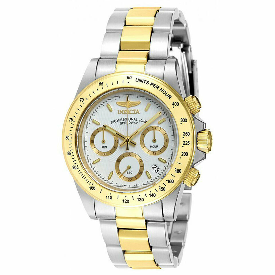 1円スタート 新品本物 INVICTA 7029 クロノグラフ 200m防水 並行輸入　ゴールドメッキケース メンズクオーツウオッチ