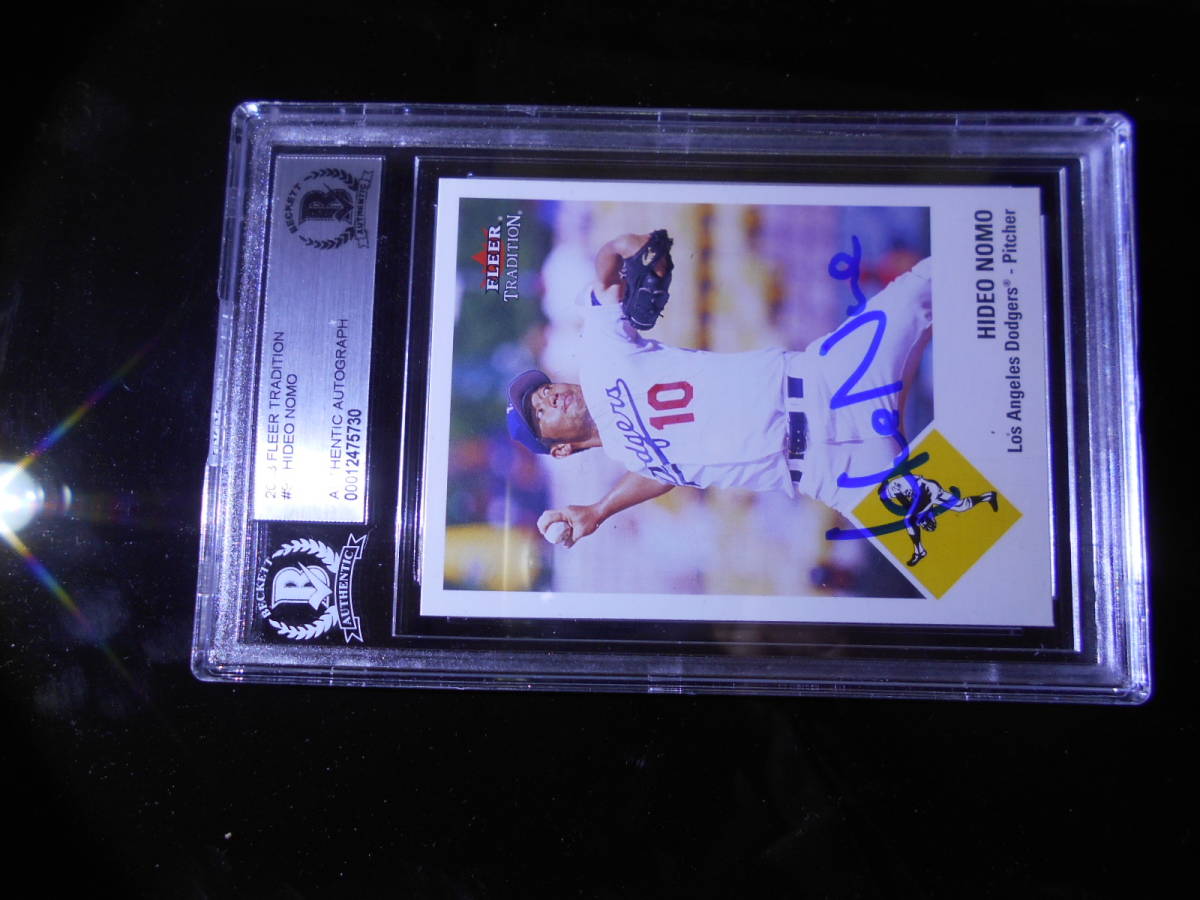 野茂英雄 FLEER 2003 TRADITION #95 BECKETT 直筆サインカード 野茂