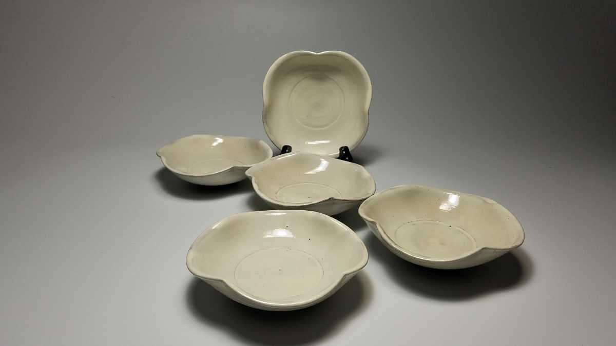 中里隆 隆太窯 唐津粉引小皿 5枚 共箱 栞付 【人間国宝 十二代中里太郎衛門五男】_2