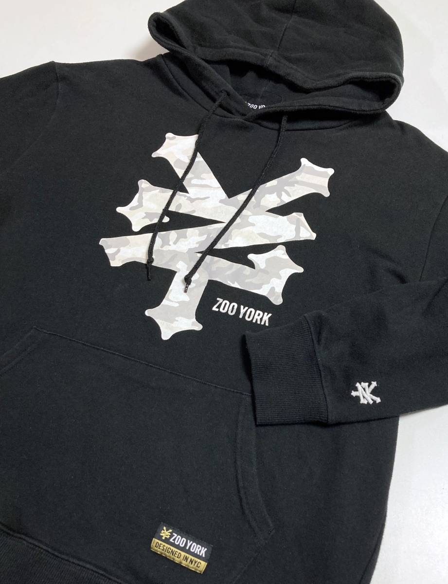ZOO YORK ズーヨーク パーカー スウェット XL スケボー ブラック ロゴ  