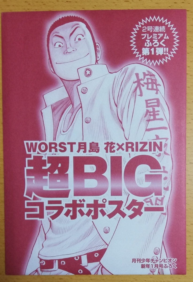 月刊少年チャンピオン新年1月号ふろくworst月島 花 Rizin 超bigコラボポスター プレミアム付録第1弾 少年チャンピオン 売買されたオークション情報 Yahooの商品情報をアーカイブ公開 オークファン Aucfan Com