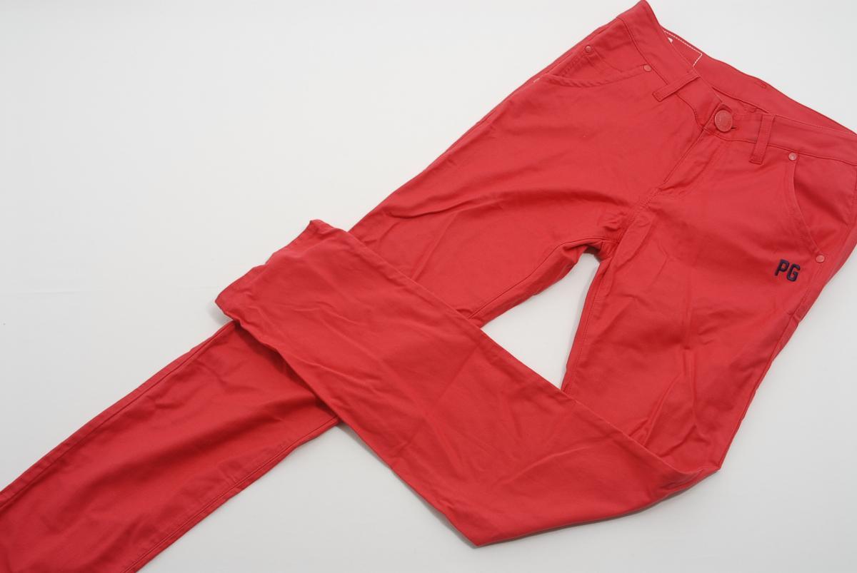 aday★パーリーゲイツ★ロングパンツ★ストレッチ★春秋★赤★レッド★1(M)★USED※レターパックプラス発送可★34160