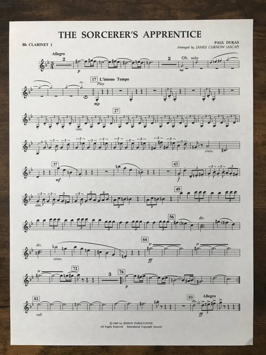 吹奏楽楽譜 ポール デュカス 交響詩 魔法使いの弟子 ジェイムズ カーナウ編 試聴可 スコア パート譜セット 吹奏楽曲 売買されたオークション情報 Yahooの商品情報をアーカイブ公開 オークファン Aucfan Com